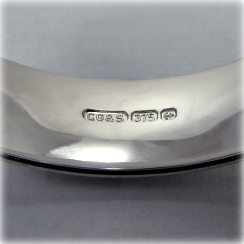 9ct White Gold Beaded Edge Wedding Band - Image 2