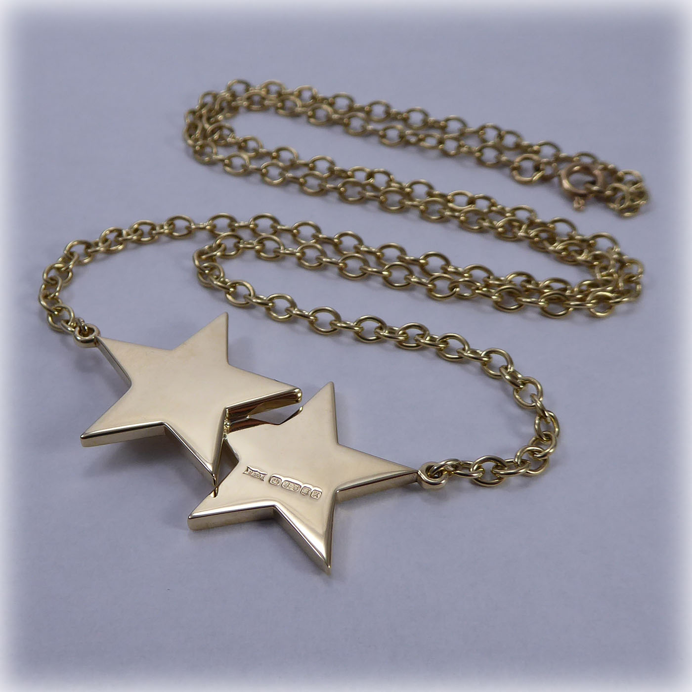 Unique 9ct Double Gold Star 19" Necklet - Image 6
