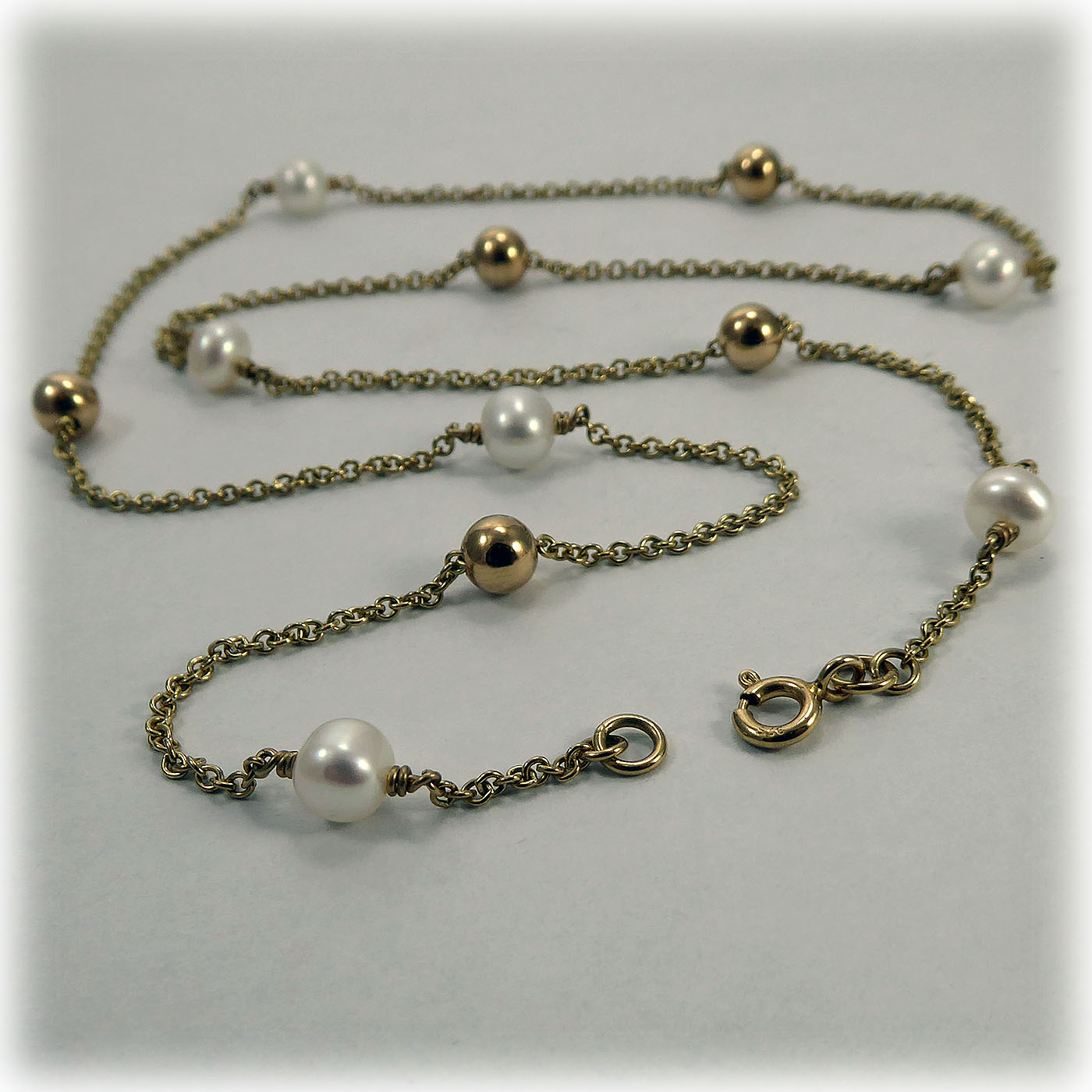 Freshwater Pearl Necklet in 9ct Yellow Gold - Image 4