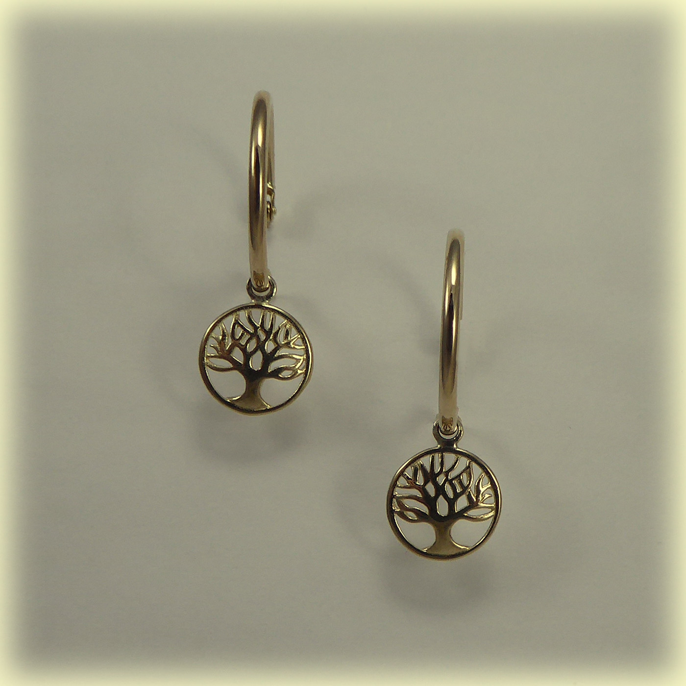 9ct Yellow Gold Tree of Life Earrings - Image 2