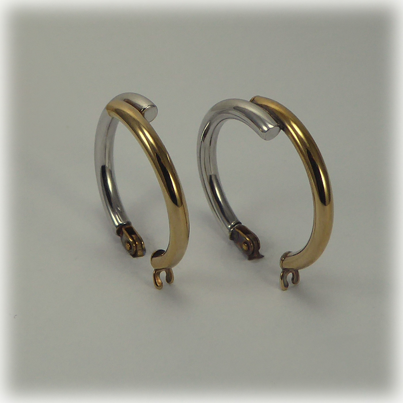 9ct Two-colour Gold Hinged Hoop Earrings - Image 5