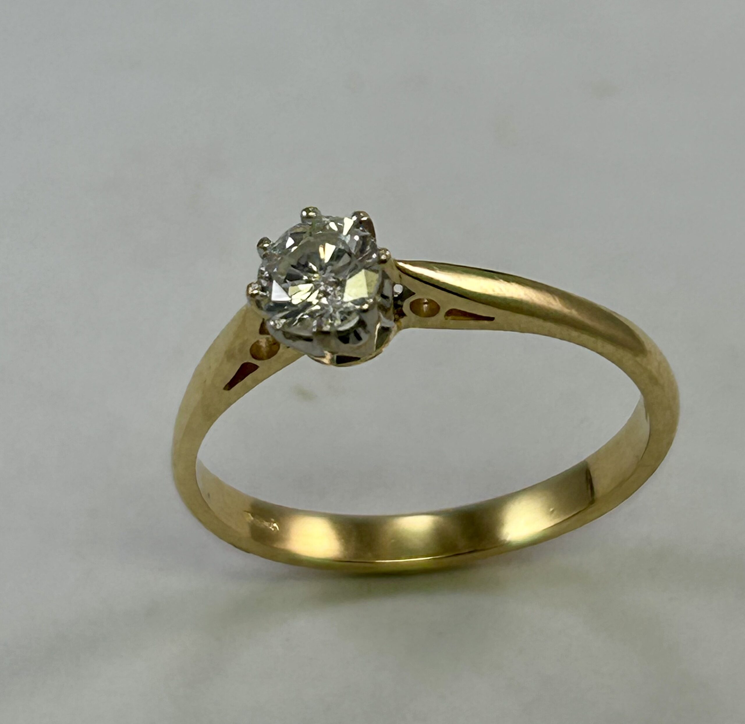 Classic diamond solitaire engagement ring